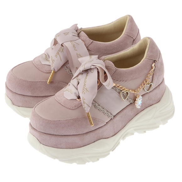 LIZ LISA Shoes - Liz Lisa Pink Side Charm Platform Sneakers Ribbon Lolita Kawaii Jeweled Jfashion